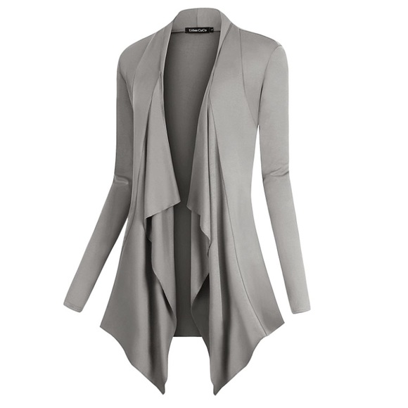 Urban Coco Sweaters - ‼️CLEARANCE Item‼️| Grey Long Sleeve Layered Drape Cardigan